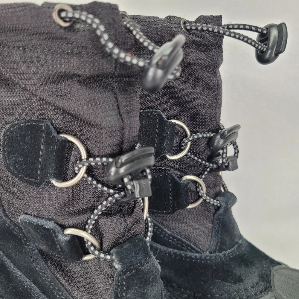 LL BEAN‎ Boots Kids 11 Insulated Snow Boots Waterproof Black Suede Ski Snow Shoe